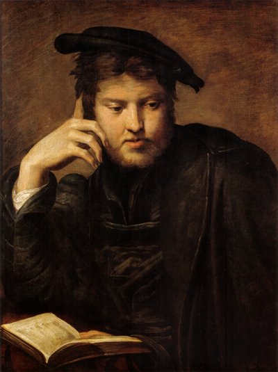 MAN WITH THE BOOK av Parmigianino